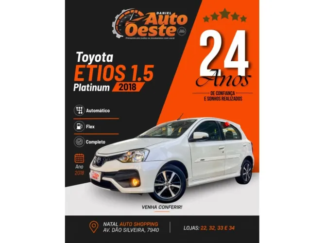 Toyota Etios Platinum 1.5 Flex 16V 4P Aut. 2018