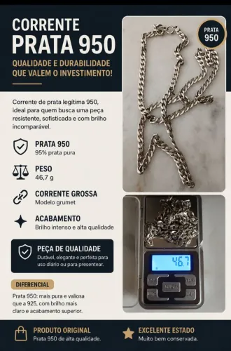 CORRENTE DE PRATA 950 - OPORTUNIDADE! ?