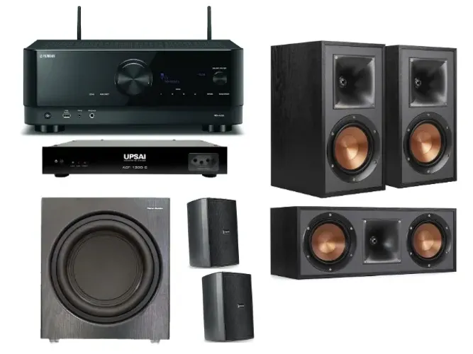 Home Theater 5.1 Receiver Yamaha Caixas Klipsch Subwoofer