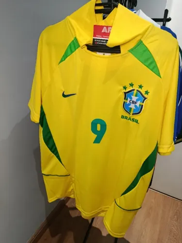Camisa Seleção Brasileira Retrô 2002 Ronaldo Amarelo