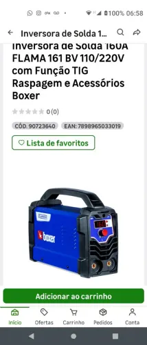 Inversora de Solda 160A FLAMA 161 BV 110/220V com Função TIG