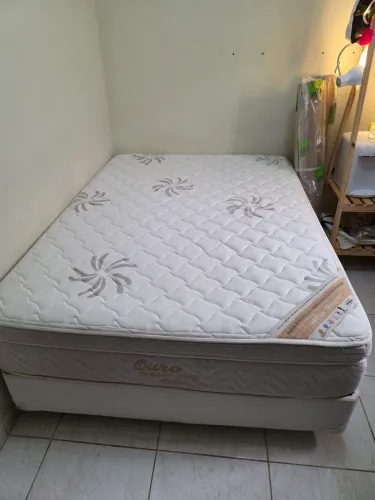 Cama Box Casal com Molas Ortobom Ouro Spring