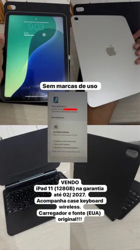 iPad 11 128GB com Garantia apple + Case Wireless 