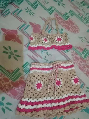 Conjunto de crochê infantil 