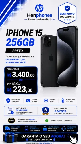 iPhone 15 256 Nota fiscal