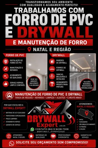 Instalação e manutenção em forro de pvc e Drywall