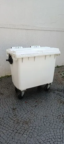 Contêiner Contentor Lixeira Plástico 660 litros Cor Branco (EXCELENTE EST. DE CONSERVAÇÃO)