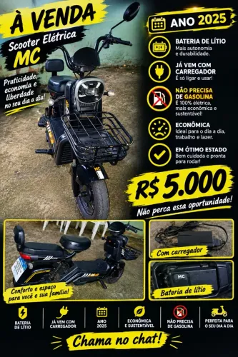 Moto elétrica, scooter elétrica. Super joy moto chefe