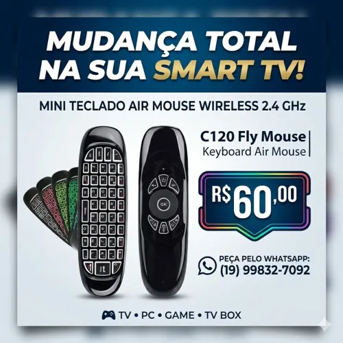 Controle remoto e teclado 
