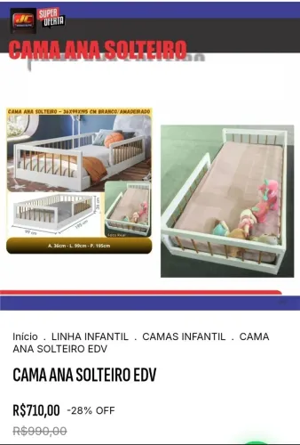 CAMA ANA SOLTEIRO 