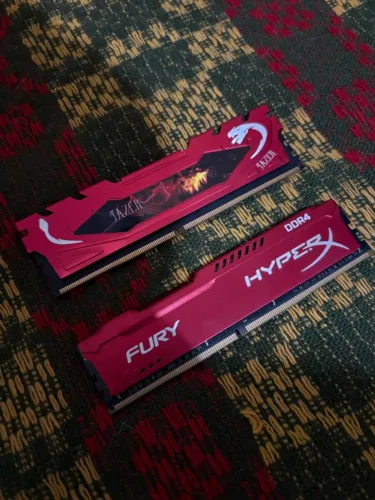 Memória ram DDR4 32gb (2x16gb) 2400mhz vermelhas