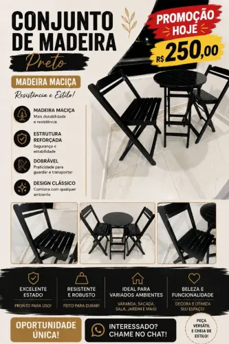 Mesa com duas cadeiras 