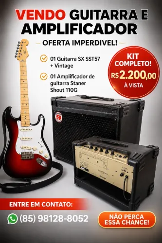 Vendo 01 Guitarra SX SST57 E 01 Amplificador Staner Shout 110G