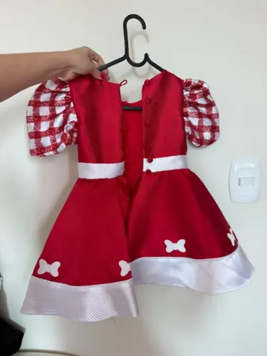 Vestido Minnie Vermelha Luxo - Tam. 3 anos ?