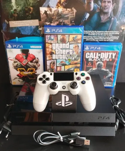 PS4 FAT 500GB (SEMI-NOVO) C/GARANTIA TOTAL DE 3 MESES_ SOMOS LOJA FÍSICA EM CAXIAS