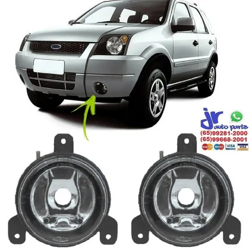 Par Farol de Milha Ford Ecosport 2003 2004 2005 2006 2007 Auxiliar Neblina