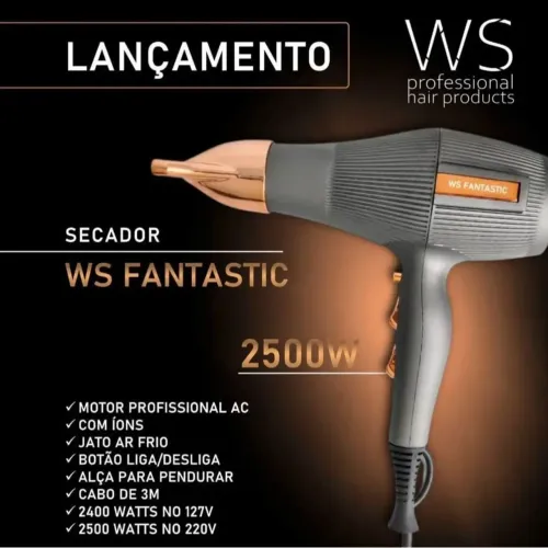 Secadores de cabelo WS Professional 2500W e 2600W - Novos!