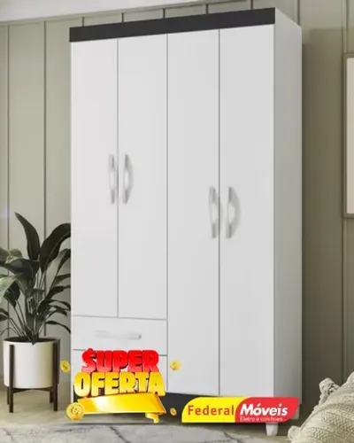 Guarda Roupa 4 Portas 2 Gavetas Super Lindo Fazemos Entrega