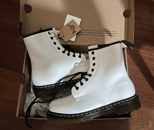 Coturno Dr martens 1460 Branco TAM 36 uk 5