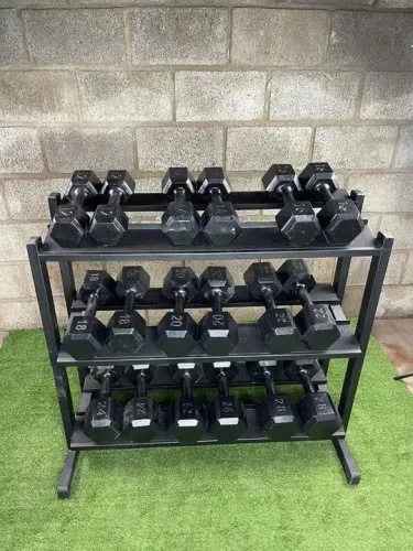 Mesa dumbells sextavados pintados novos