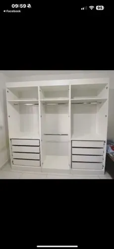 CABIDEIRO DUPLO + CABIDEIRO COM 4 GAVETAS E MALEIRO MDF CLOSET 