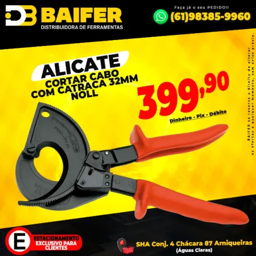 Alicate Cortar Cabo Com Catraca 32mm Noll
