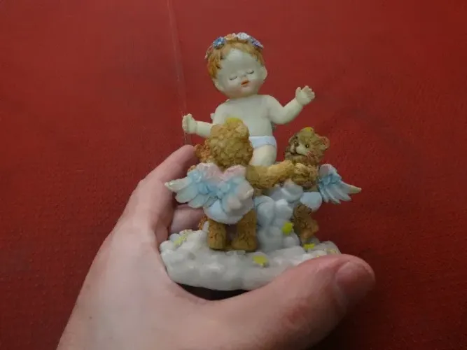 Bibelô Anjinho e resina Anos 90