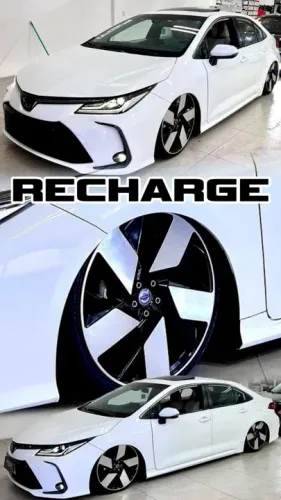 Jogo de Rodas Aro 17 Recharge preta com diamantado novas 