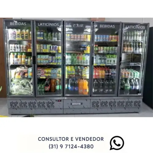 Refrigerador auto serviço polar 5 portas para bebidas