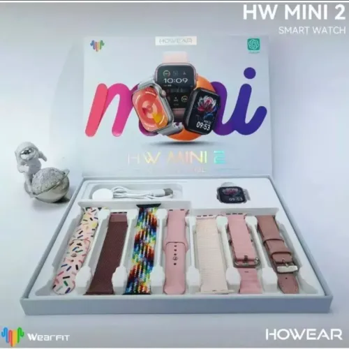 Promoção Smartwatch Mini 41mm Relógio digital  "HW Mini 2" Howear. Com 7 pulseiras 