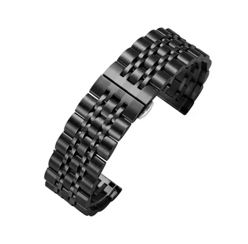 Pulseira em aço inox PRETA 22mm para relógio smartwatch