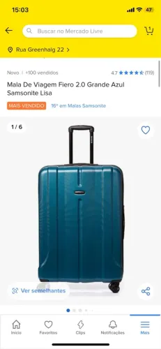Mala De Viagem Fiero e Vegas 2.0 Grande Azul Samsonite Lisa