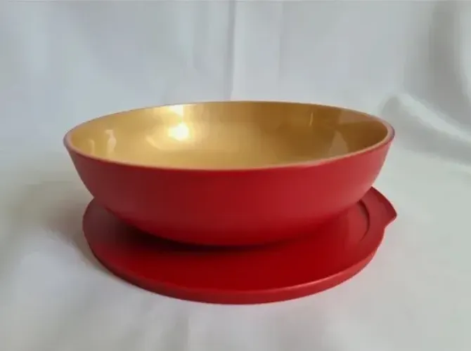 Tigela Allegra Vermelha com Dourado 740 ml Tupperware