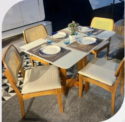Mesa de Jantar 120x90 com 4 Cadeiras 