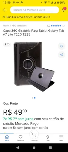 Capa 360 Giratória Tablet Galaxy Tab A7 Lite T220 T225
