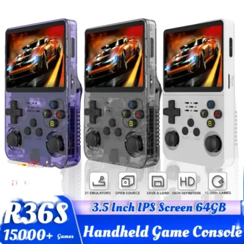Console portatil R36S tela 3.5 ips + cartão 64 gb com 15.000 mil jogos Novos a pronta entr