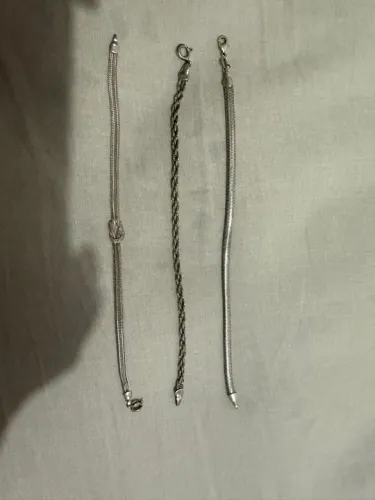 3 pulseiras de prata