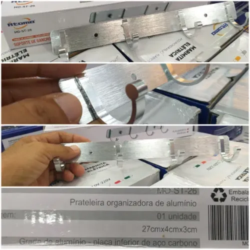 Pendurador para roupas e objetos para portas. Em aluminio