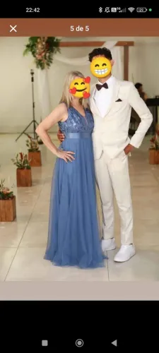 Vestido de festa usado 1x  AZUL