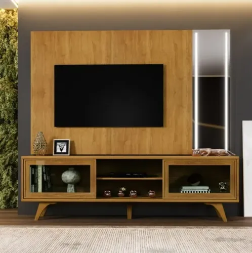 Novidade em estoque!! Painel até 75? + Rack Vitrum Naturale
