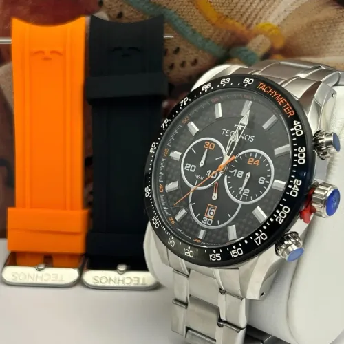 Relógio Technos Masculino Cronógrafo Pulseira Aço