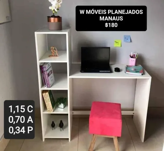 Escrivaninha com estante integrada - R$180