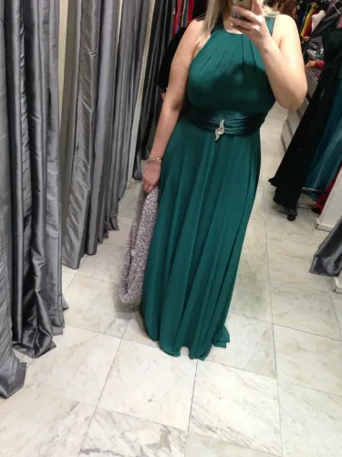 vestido de festa madrinha formatura verde novo tamanho g / gg plus size