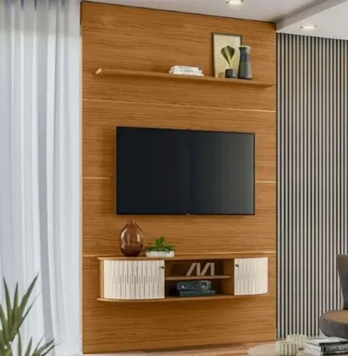 Rack para TV com Painel em Madeira