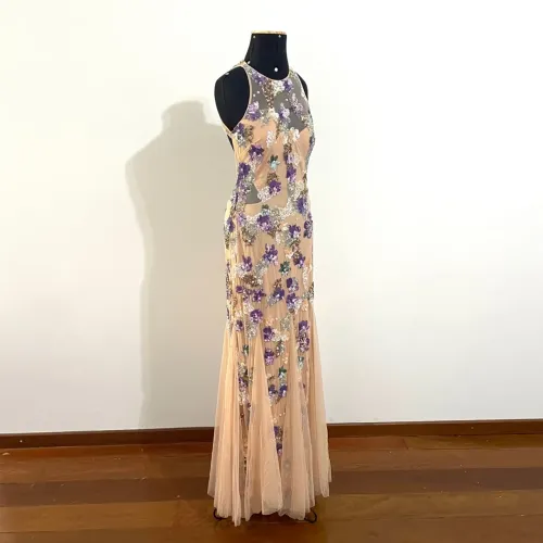 Vestido de festa longo NOVO nude 36 Idrissi