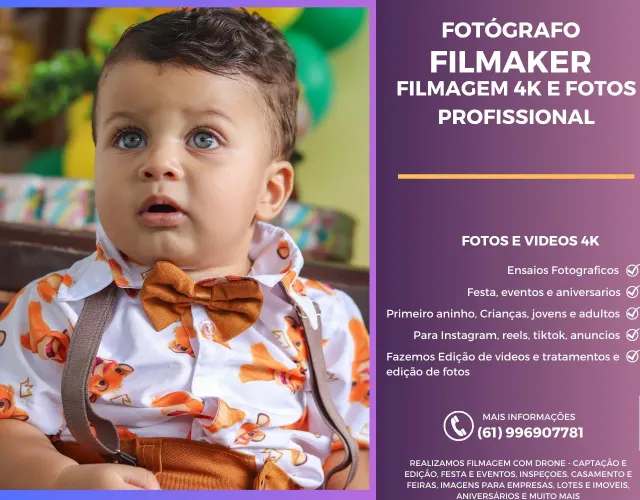 Fotógrafo infantil, jovens e Adultos com Filmagem Para Instagram