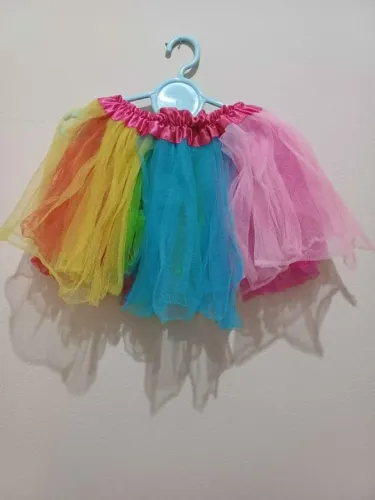 Saia colorida tule 