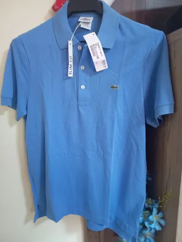 Camisa Polo Lacoste Original Masculina Slim Fit Classic Azul Designed in France in Peru