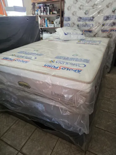 Cama Casal Box + Colchão Casal Novo + Entrega Gratis hoje
