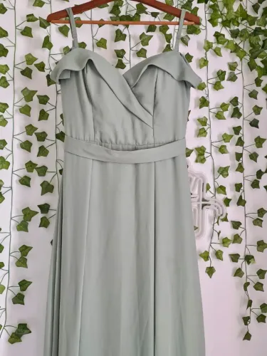 Vestido de Festa Verde Claro Elegante